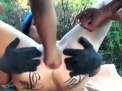 Fisting His Hot Wifes Loose Ass in Public