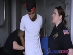 Busty cops have to take the big black evidence to penetrate
