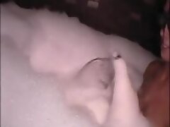 Foam Bath With Attractive Chick In Glasses