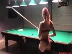 fucked in the mouth beauty on the pool table