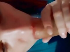 Cumshot On The Face Of A Cute Mom