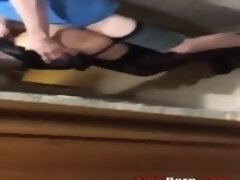 Girlfriend Fucked In The Hallway While Her Parents Watch Tv