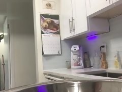 Messy BBW gets FREAKY ALONE in the kitchen