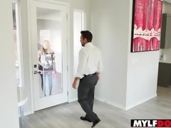 MILF servant in sexy uniform dominated by perv landlord