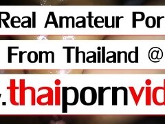 Big ass thai MILF worships clients balls and fucked raw