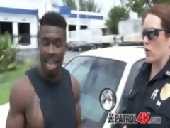 Big ass MILF is getting pounded by a horny black criminal and his huge shlong.