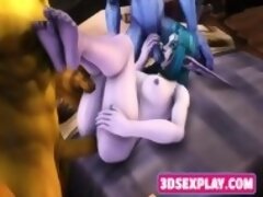 Compilation of 3D Hot Sluts Fuck in Threesome Sex