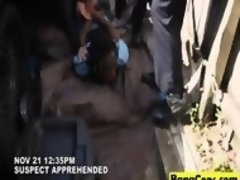 Big ass cops Maggie Green and Joslyn fuck black guy in public