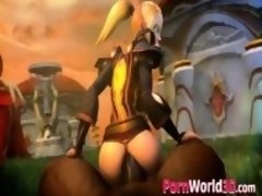 World of Warcraft 3D Blood Elf Gets Her Cunt Tore Open by a Big Dick