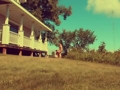 Missy And George Exposed - Blowjob On Front Lawn