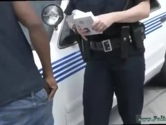 Huge tits milf blowjob Black suspect taken on a tough ride