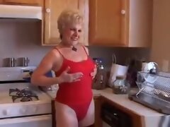 Sexy Granny In The Kitchen