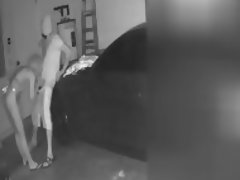 Hot Mature Blows Son Friend Home Garage Caught Spycam