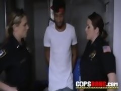 Rough sex with a criminal and naughty MILFs who love big black cocks!