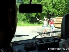 Perverse Family Russian Hitchhikers Fucked On A Road Trip