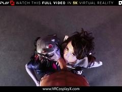 VRCosplayX Widowmaker and Tracer Sharing Your Cock
