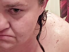 Hot milf bbw wife plays in the shower
